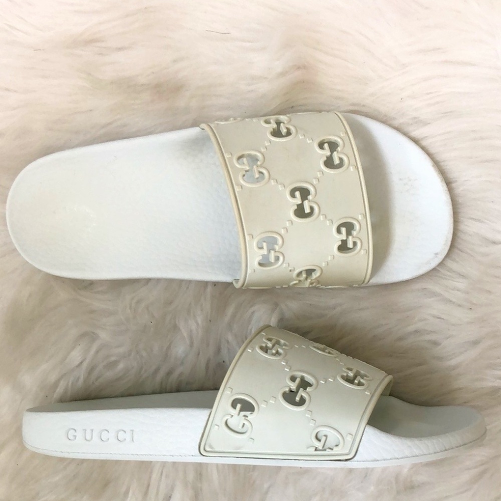 GUCCI- Women's White Open Toe Sandals- Size 9